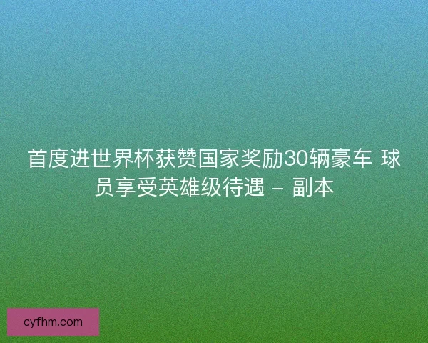 首度进世界杯获赞国家奖励30辆豪车 球员享受英雄级待遇 - 副本
